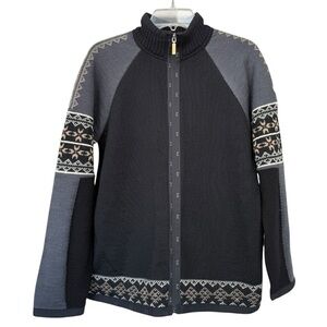 Dale of Norway Olympics Vancouver 2010 Wool Sweater Size Medium Black Fair Isle